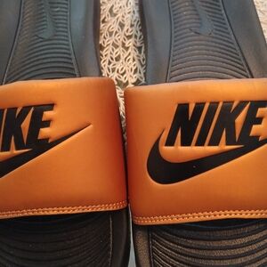 Nike Black and Brown Slides